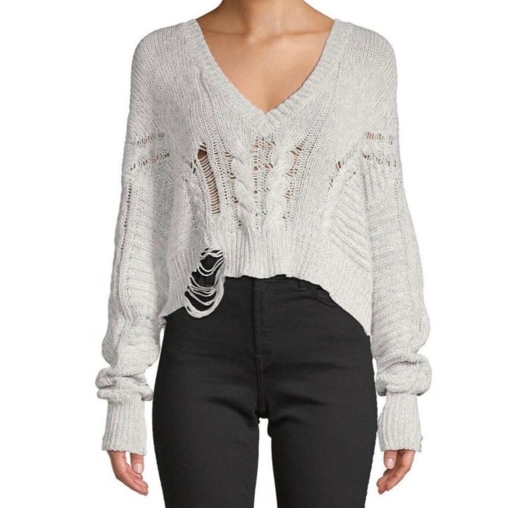 Wild fox distressed sweater